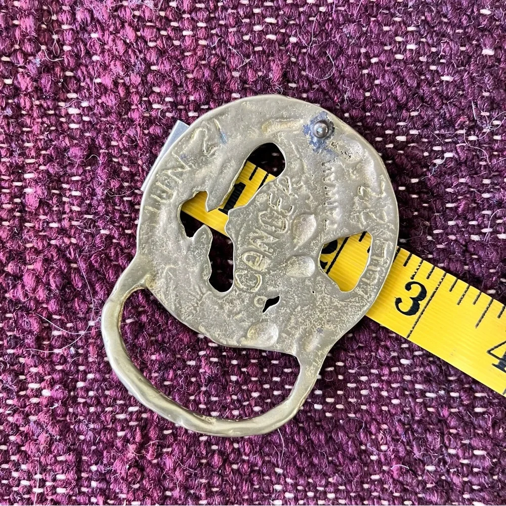 Vintage Belt Buckle Astrology Crab Cancer 70s